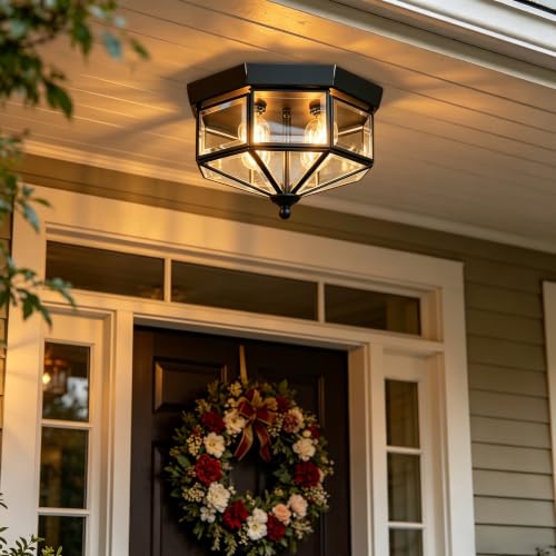 Flush Mount Outdoor Ceiling Light Fixture