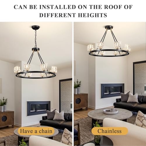 Black Wagon Wheel Chandelier