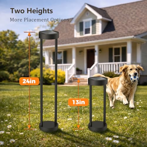 Solar Bollard Lights Outdoor (2 Count)