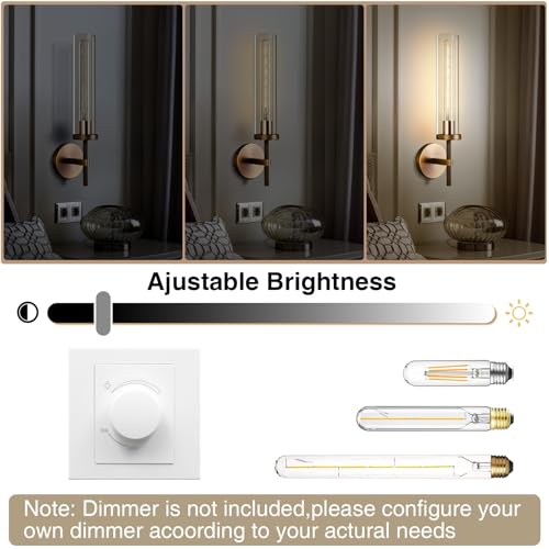 Brass Wall Sconces Set of 3