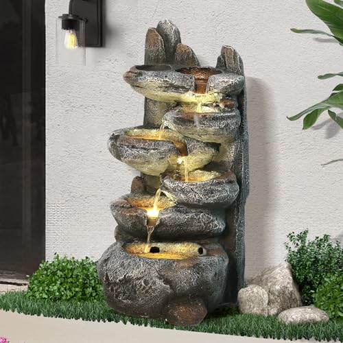 Outdoor Cascading Rock Water Fountain