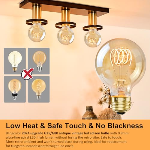 Dimmable Globe Vintage Edison LED Light Bulbs 60W Equivalent (4 Count)