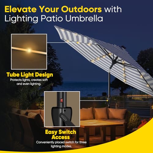 9ft Patio LED Umbrella with light