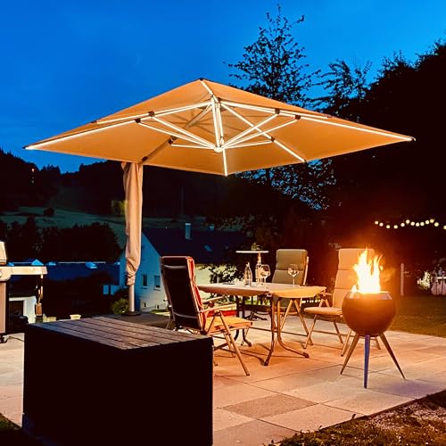 Cantilever Umbrella 10' X 10' Double Top LED Light
