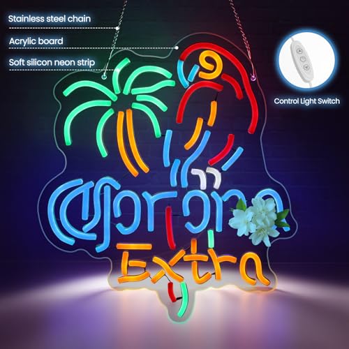 Coron Neon Sign Beer LED Light for Home Bar Man Cave Wall Decor (Colorful)