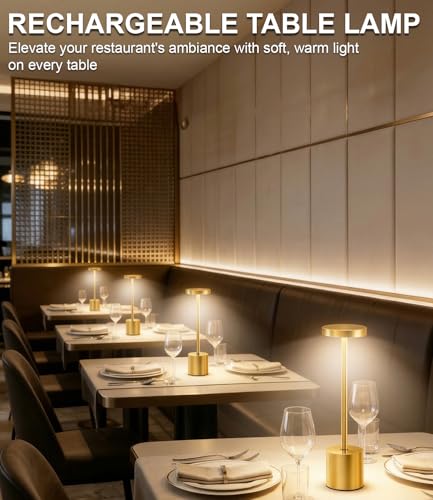 Gold Cordless Table Lamp Set