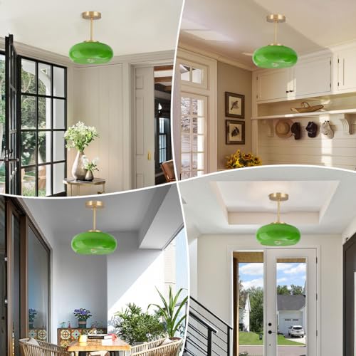 Green Glass Ceiling Light