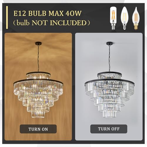 36" Large Crystal Chandelier (23 Count)