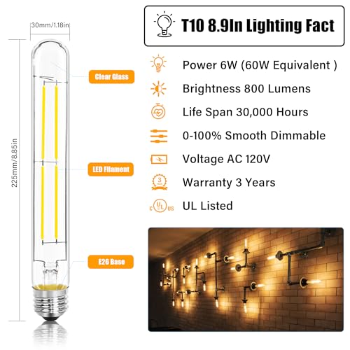 8.9IN LED Light Bulbs E26 Base (2 Count)