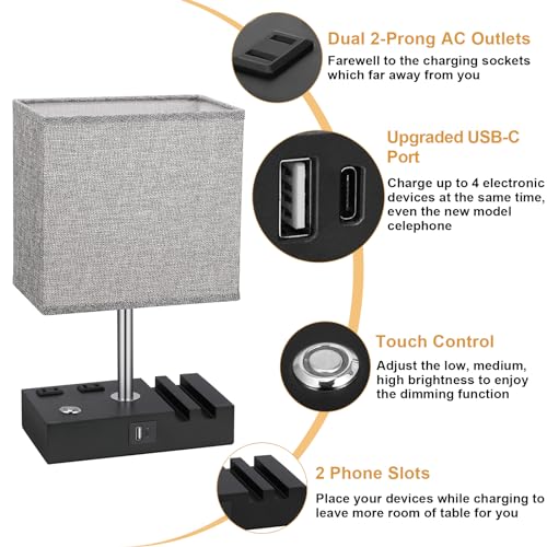 Touch Bedside Table Lamp for Bedroom