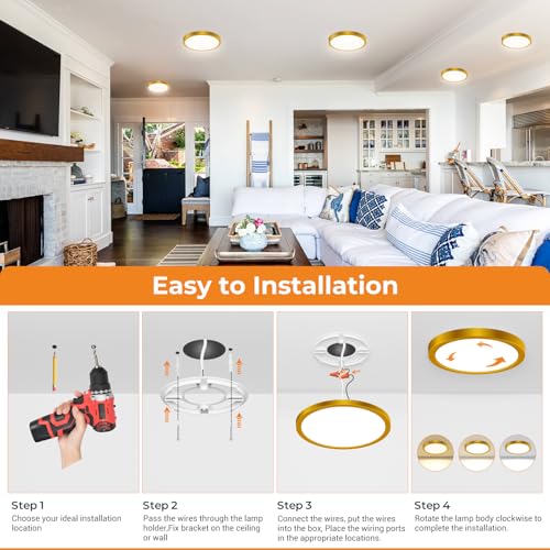 1Pack LED Flush Mount Ceiling Light Fixture