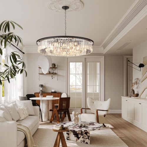 Modern 12 Light Crystal Chandelier