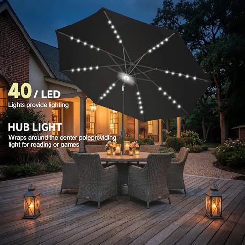 Solar Patio Umbrella with Centre Light