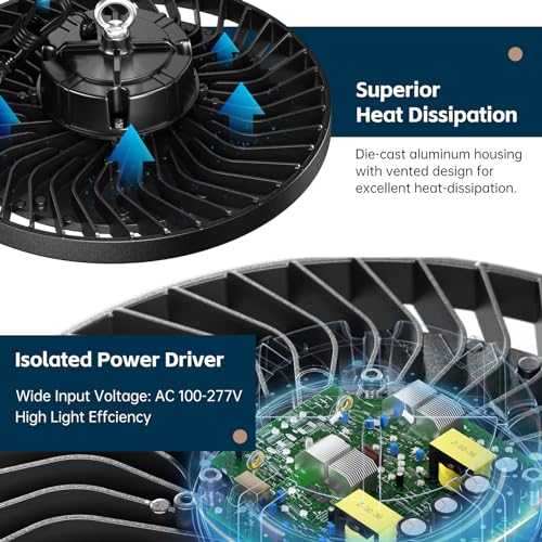 UFO LED High Bay Lights 200W 30000LM 5000K 6 Pack (6 Count)