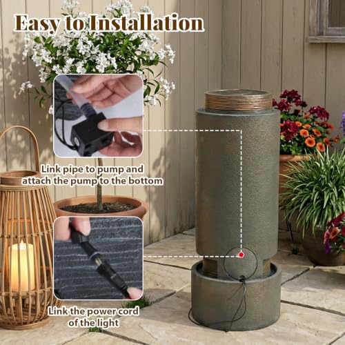 33" Outdoor Water Fountain