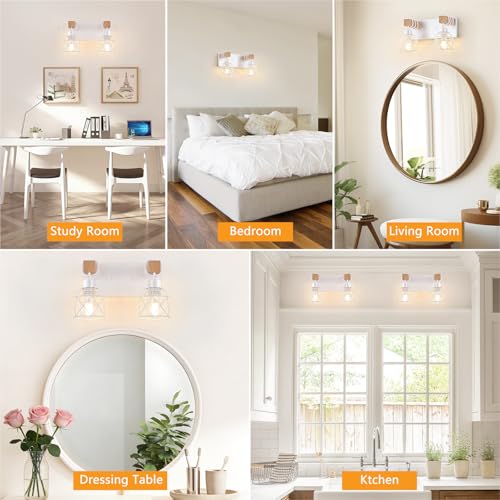 2 Light White Bathroom Light Fixtures