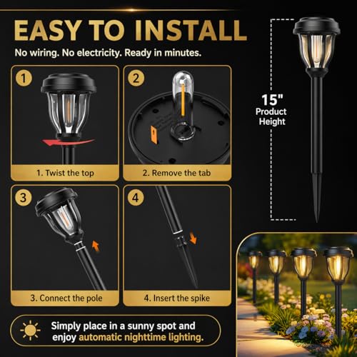 12 Pack Solar Lights Outdoor (12 Count)