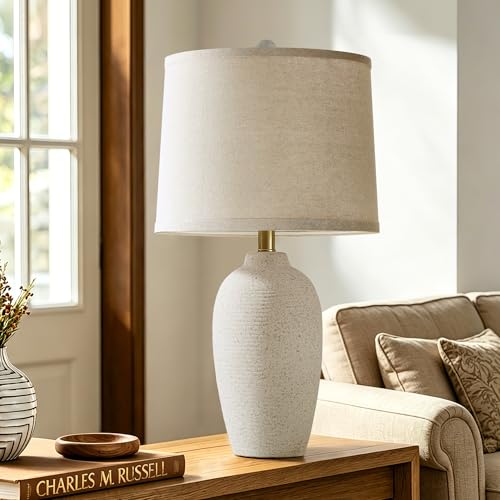 25” Modern Farmhouse Traditional Ceramic Table Lamp