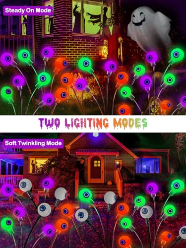 6 Pack Solar Halloween Decorations Outdoor 36 LED Solar Eyeball Lights (6 Count)