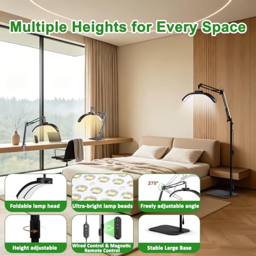 3-in-1 22" Half Moon Lash Light Remote LED Beauty Lamp 3 Color Shadow-Free (3 Count)