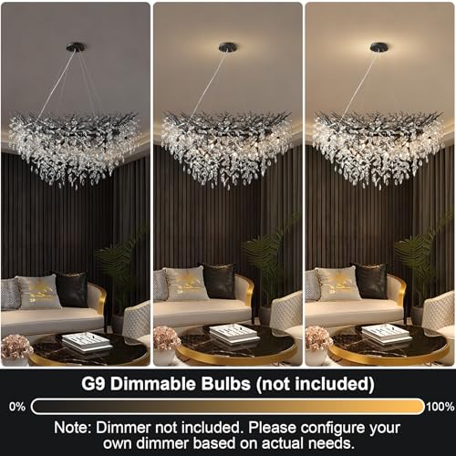 47" Black Crystal Chandelier