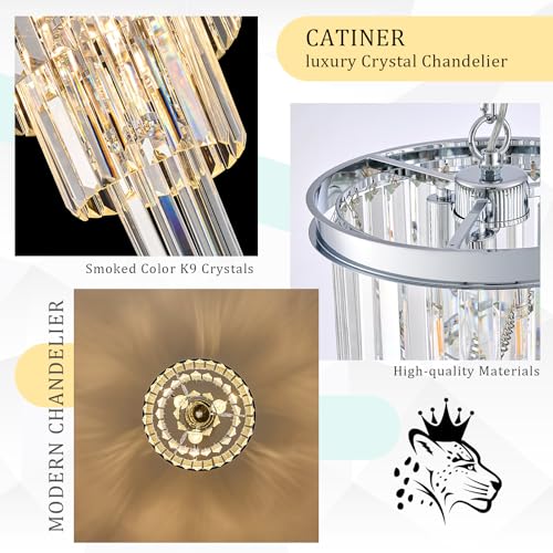 12" Modern Crystal Chandeliers (3 Count)