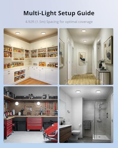 Rechargeable Motion Sensor Ceiling Light with Remote Wireless (2 Count)