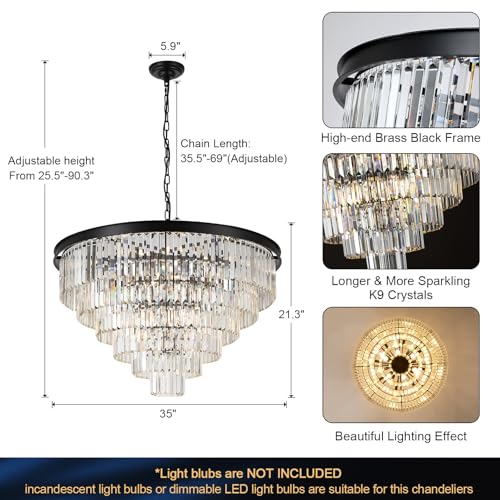 35" Large Crystal Chandeliers 6