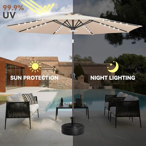 Solar Patio Umbrella with Centre Light