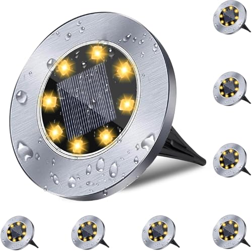 4.6 Inch Diameter Solar Ground Lights (8 Count)