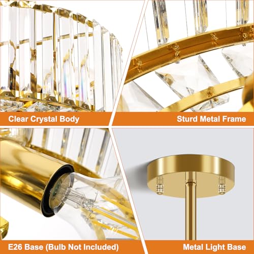 Gold Crystal Chandelier Ceiling Light