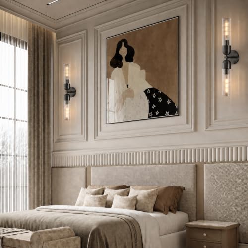 Bathroom Sconce 24in Strip Glass Sconce Hardwired (2 Count)