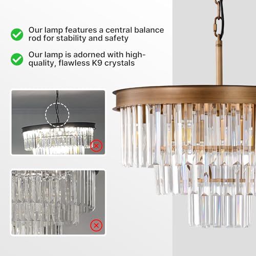 Vintage Antique Crystal Pendant Chandelier