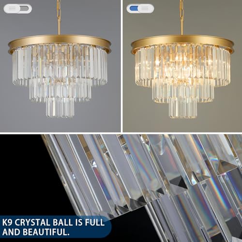 Gold Crystal Chandeliers for Dining Room