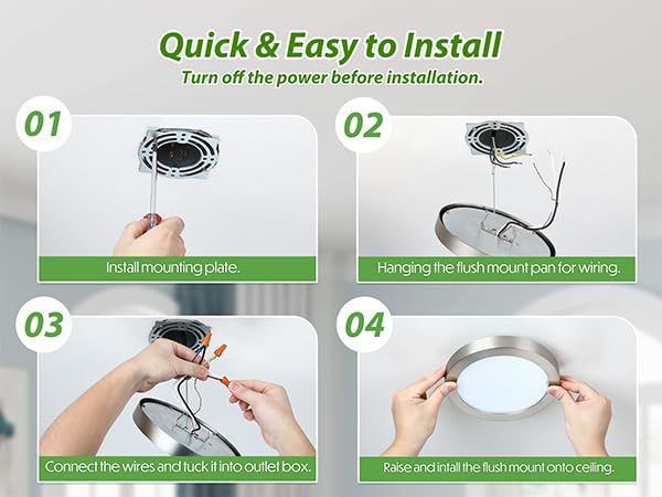 Flush Mount Ceiling Light Fixture (2 Count)