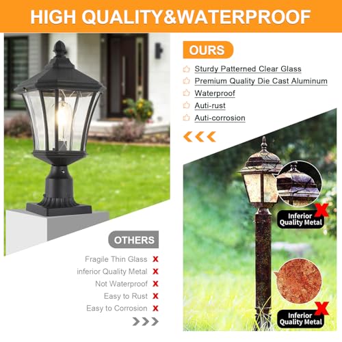 Dusk to Dawn Outdoor Post Lights with Pier Mount Base