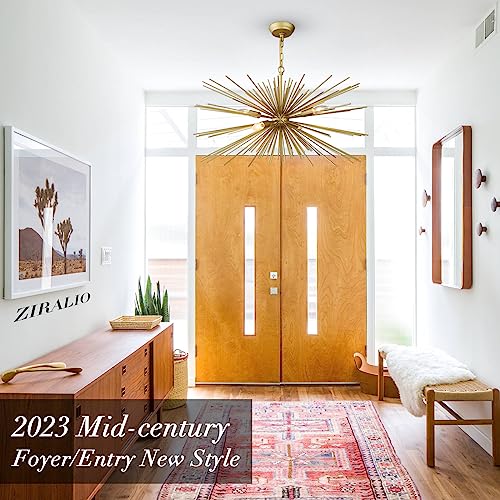 31in 4 Light Gold Sputnik Chandelier Mid