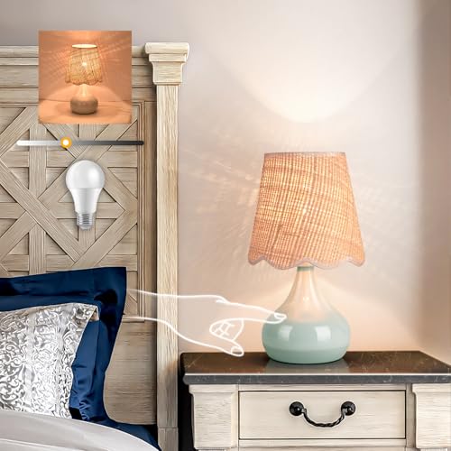 Blue Small Touch Control Table Lamp for Bedroom
