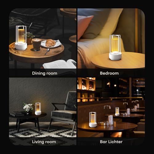 Rechargeable Cordless Small Metal Table Lamp (2 Count)