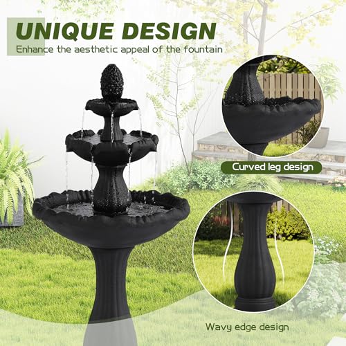 47.4"H Italian Outdoor Garden Water Fountain
