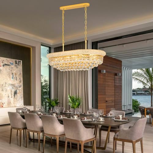 Gold Crystal Chandeliers for Dining Room