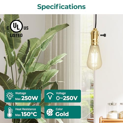 UL Listed Lamp Socket Replacement wtih ON (2 Count)