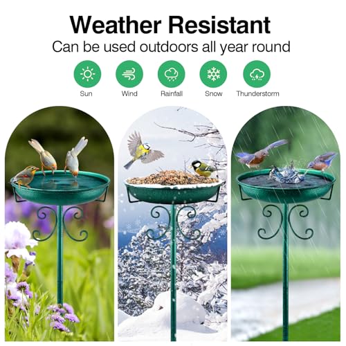 35In Metal Bird Bath for Outside