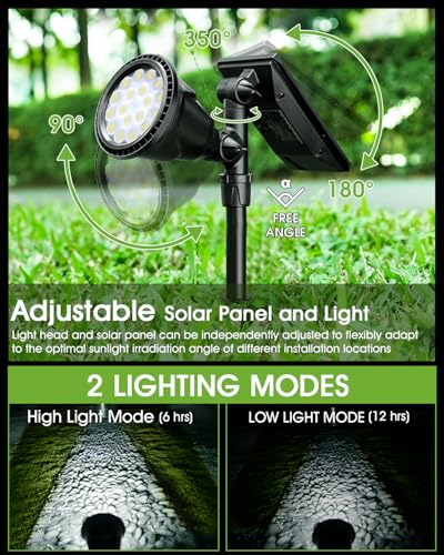 Solar Spot Lights Outdoor Waterproof IP65 (2 Count)