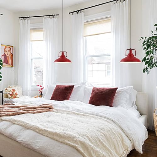 Red Farmhouse Pendant Lights 3 Packs (3 Count)