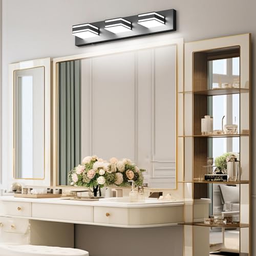 24inch Black Bathroom Vanity Lights with 5 Color Temperatures