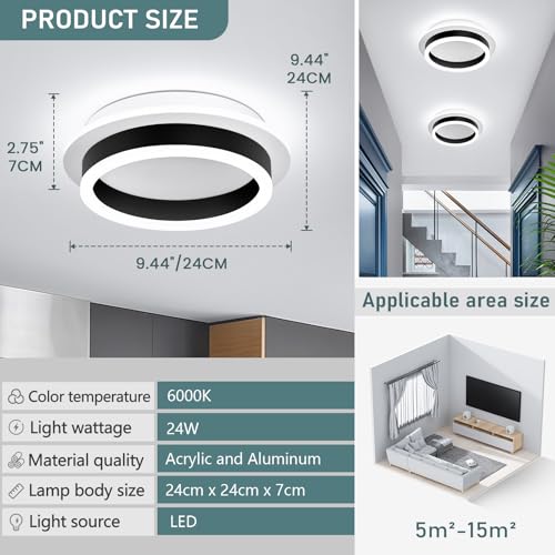 Round Modern LED Flush Mount Ceiling Lamp