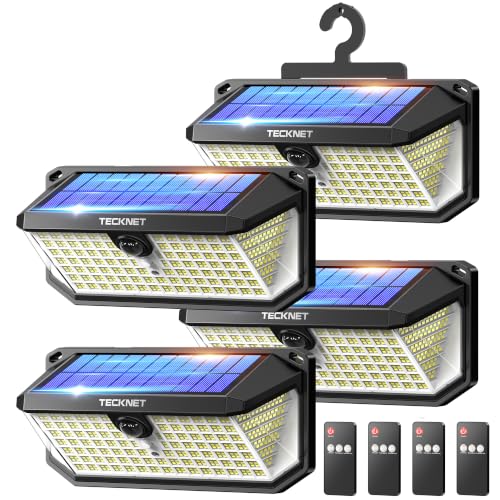 546 LED Motion Sensor Outdoor Lights with Remote Control Hook 2Pack (4 Count)