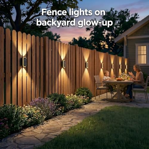 Fence Lights Solar Powered (2 Count)