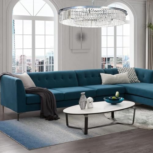 Chrome Crystal Chandeliers Modern Contemporary Ceiling Lights Fixtures Pendant Lighting for Dining Living Room Chandelier D43